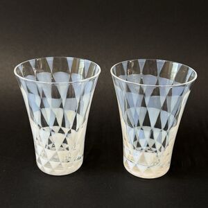 Taisho Roman by Hirota Drinking Glass Triangle Flared Opal Edo Art Japan RARE